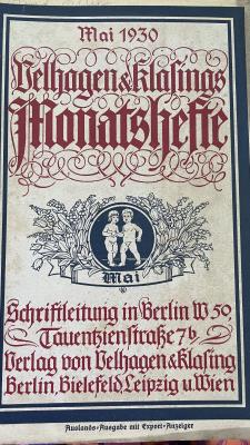 Velhagen & Klasings Monatshefte. Mai  1930, Jg. XIX. Heft 9.