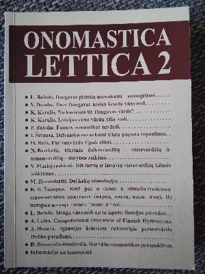 Onomastica Lettica 2