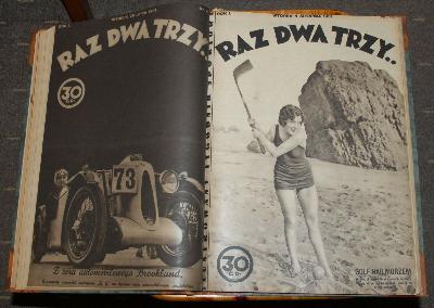 Raz, Dwa, Trzy : ilustrowany kuryer sportowy. Tygodnik. Nr.1-37. Rok 1931