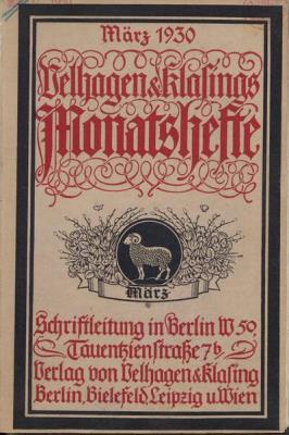 Velhagen & Klasings Monatshefte. März 1930, Jg. XLIV. Heft 7.