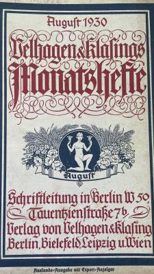 Velhagen & Klasings Monatshefte. August  1930, Jg. XIX. Heft 12.
