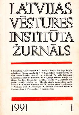 Latvijas Vēstures institūta žurnāls 1991.g. nr. 1.